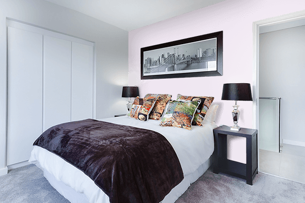 Pretty Photo frame on Lavender White color Bedroom interior wall color