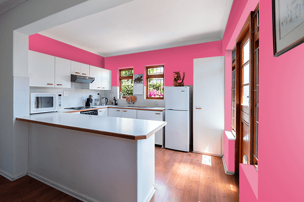 Pretty Photo frame on Hot Pink (Pantone) color kitchen interior wall color