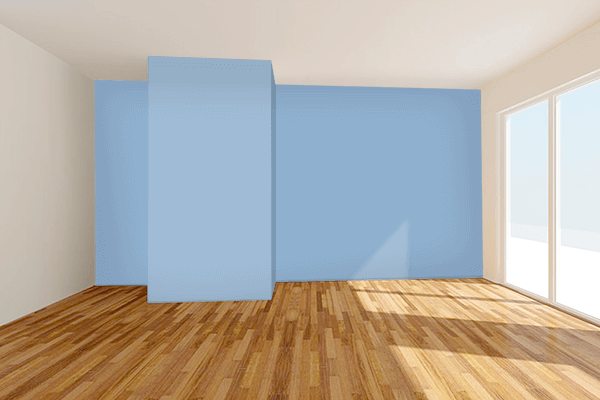 Pretty Photo frame on Matte Blue (RAL Design) color Living room wal color