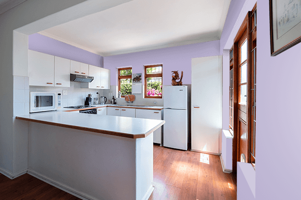 Pretty Photo frame on Blush Blue color kitchen interior wall color