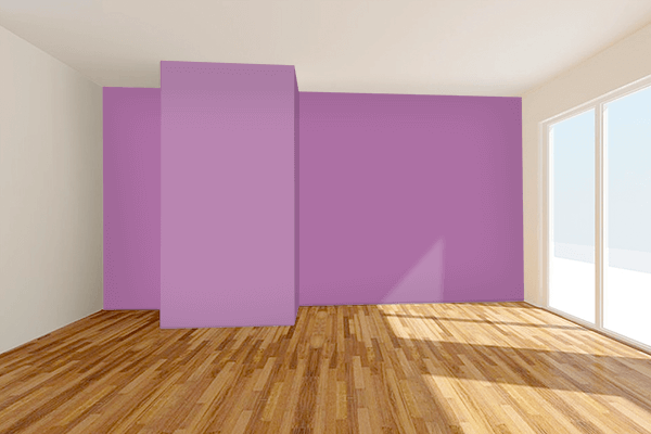 Pretty Photo frame on Rare Purple color Living room wal color