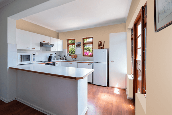 Pretty Photo frame on Original Beige color kitchen interior wall color