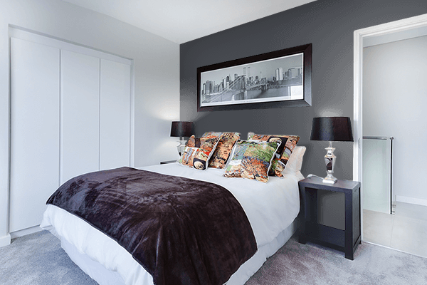 Pretty Photo frame on Graphite Grey (RAL) color Bedroom interior wall color