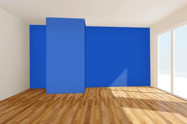 Pretty Photo frame on Supreme Blue color Living room wal color