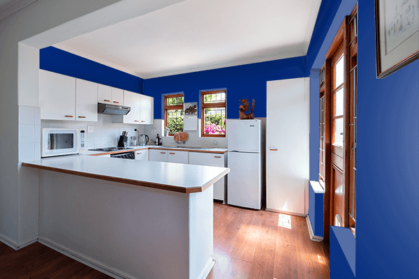 Pretty Photo frame on Hyundai Blue color kitchen interior wall color