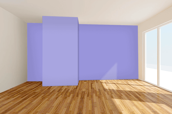 Pretty Photo frame on Blue Lavender color Living room wal color