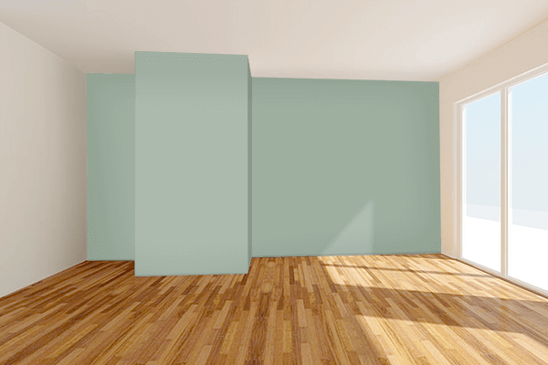 Pretty Photo frame on Tea Green (RAL Design) color Living room wal color
