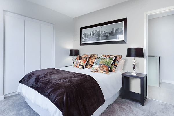 Pretty Photo frame on Glacier Gray color Bedroom interior wall color