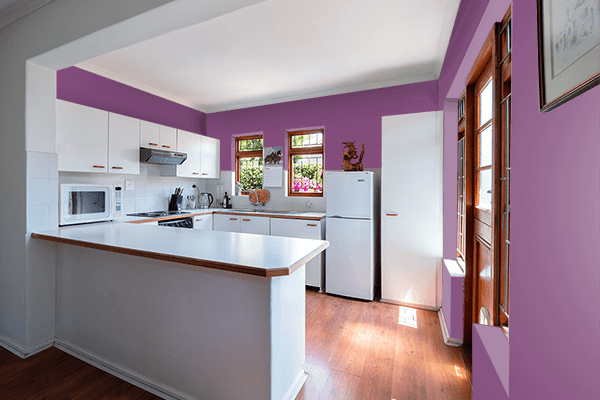 Pretty Photo frame on Thistle Mauve color kitchen interior wall color