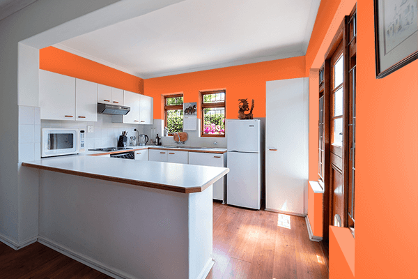 Pretty Photo frame on Burnt Orange (Crayola) color kitchen interior wall color