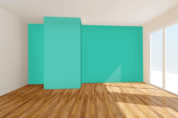 Pretty Photo frame on Pure Cyan (RAL Design) color Living room wal color