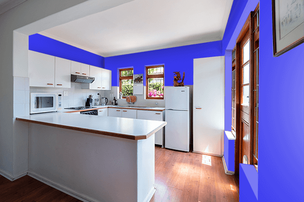 Pretty Photo frame on Blue Bonnet color kitchen interior wall color
