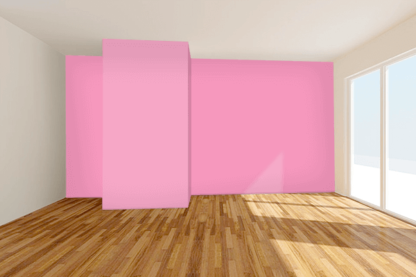 Pretty Photo frame on Supreme Pink color Living room wal color