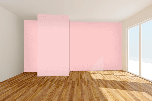 Pretty Photo frame on Elegant Light Rose color Living room wal color