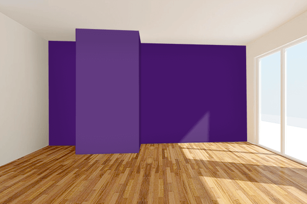 Pretty Photo frame on UNA Purple color Living room wal color
