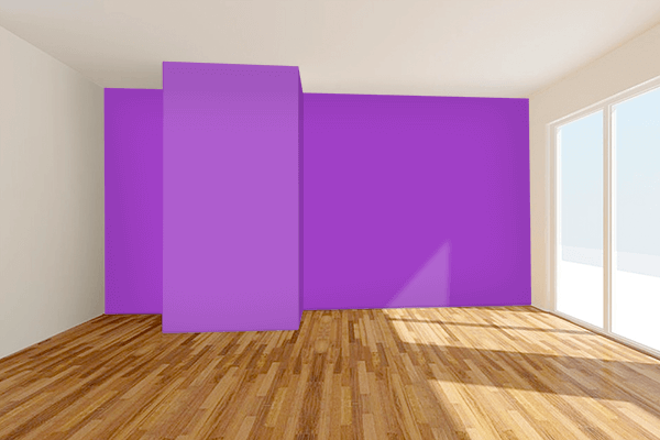Pretty Photo frame on Supreme Violet color Living room wal color