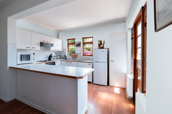 Pretty Photo frame on Arctic Silver color kitchen interior wall color