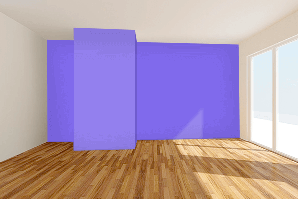 Pretty Photo frame on Light Violet Blue color Living room wal color
