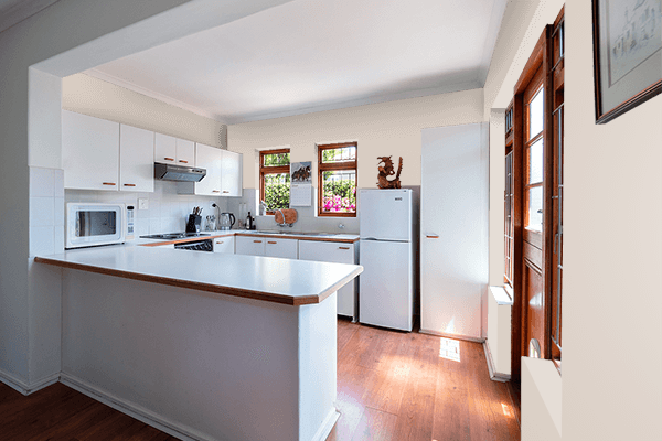 Pretty Photo frame on Vanilla Latte color kitchen interior wall color