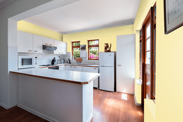 Pretty Photo frame on Crème Brûlée color kitchen interior wall color