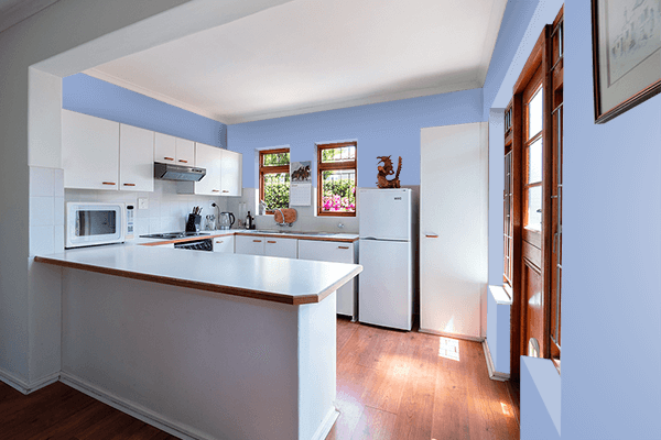Pretty Photo frame on Serenity (Pantone) color kitchen interior wall color