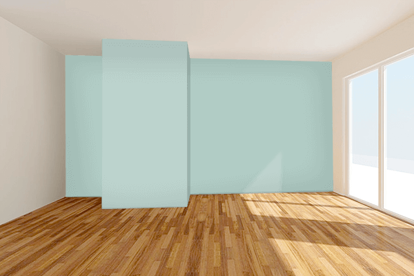 Pretty Photo frame on Light Teal (RAL Design) color Living room wal color