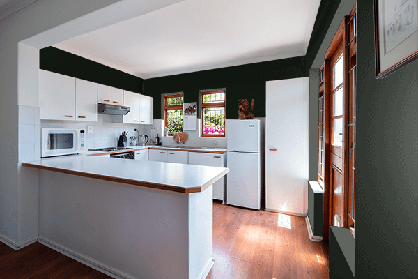 Pretty Photo frame on Nature Black color kitchen interior wall color