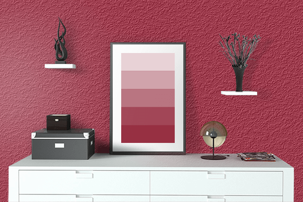 Pretty Photo frame on Henderson State University Red color drawing room interior textured wall