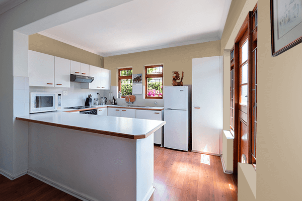 Pretty Photo frame on Travertine color kitchen interior wall color