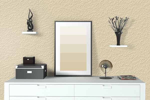 Pretty Photo frame on Alani color drawing room interior textured wall