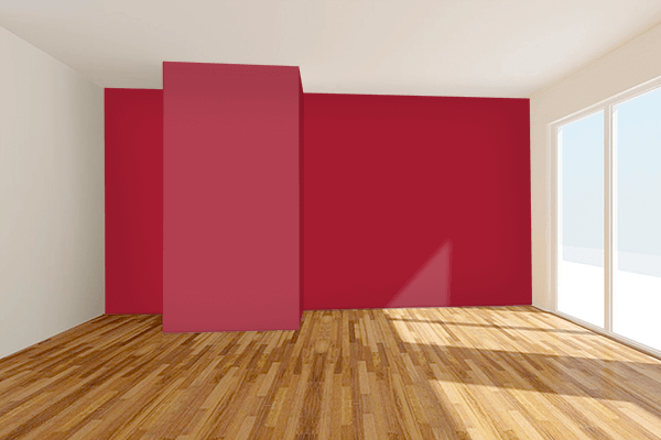 Pretty Photo frame on Harvard Crimson color Living room wal color