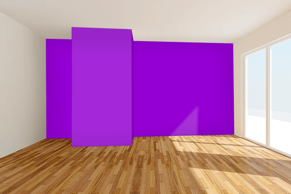 Pretty Photo frame on Dark Violet color Living room wal color