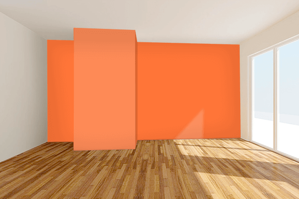 Pretty Photo frame on Orange (Crayola) color Living room wal color