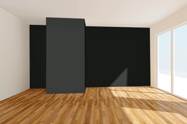 Pretty Photo frame on Soft Black color Living room wal color