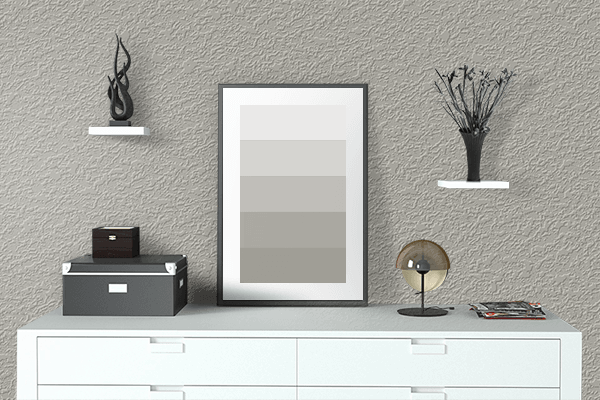 Pretty Photo frame on Silk Grey color drawing room interior textured wall
