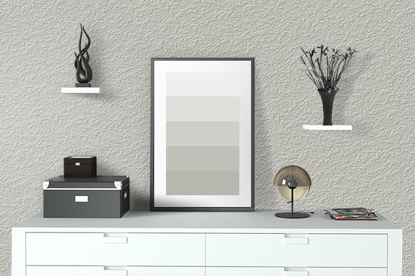 Pretty Photo frame on Grey White color drawing room interior textured wall