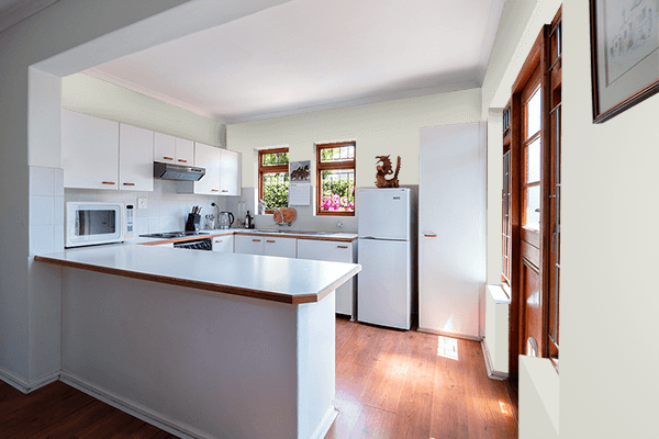 Pretty Photo frame on Grey White color kitchen interior wall color