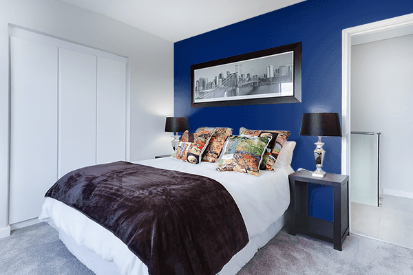Pretty Photo frame on Royal Blue (Traditional) color Bedroom interior wall color