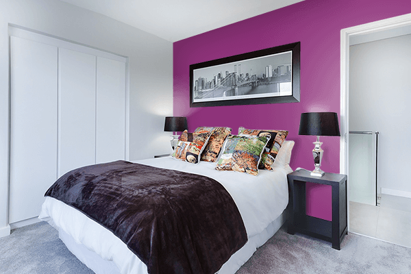 Pretty Photo frame on Plum (Crayola) color Bedroom interior wall color