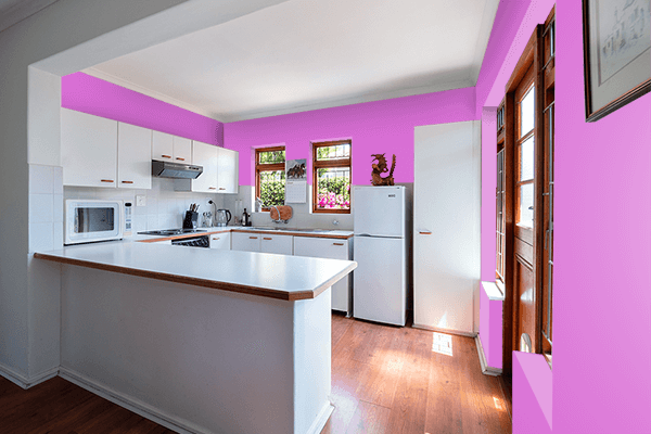 Pretty Photo frame on Orchid color kitchen interior wall color