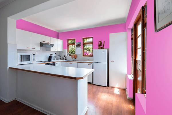 Pretty Photo frame on Valentine Pink color kitchen interior wall color