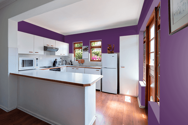 Pretty Photo frame on Imperial Purple (Pantone) color kitchen interior wall color