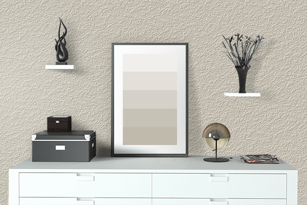 Pretty Photo frame on Oyster White (RAL) color drawing room interior textured wall
