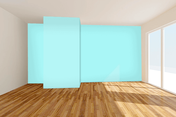 Pretty Photo frame on Pale Aqua color Living room wal color