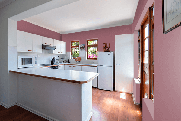 Pretty Photo frame on Dark Rose Gold color kitchen interior wall color