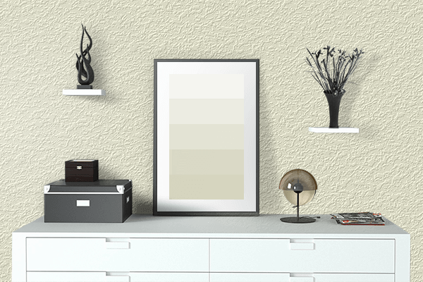 Pretty Photo frame on Pastel Cream color drawing room interior textured wall