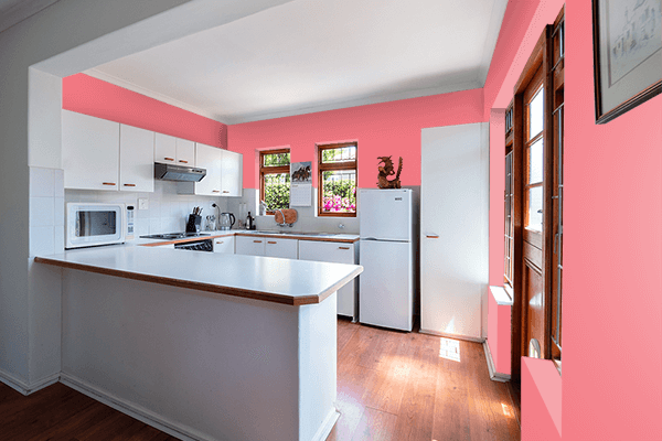 Pretty Photo frame on 桃色 (Momo-iro) color kitchen interior wall color