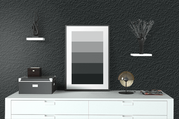Pretty Photo frame on Luxury Black color drawing room interior textured wall