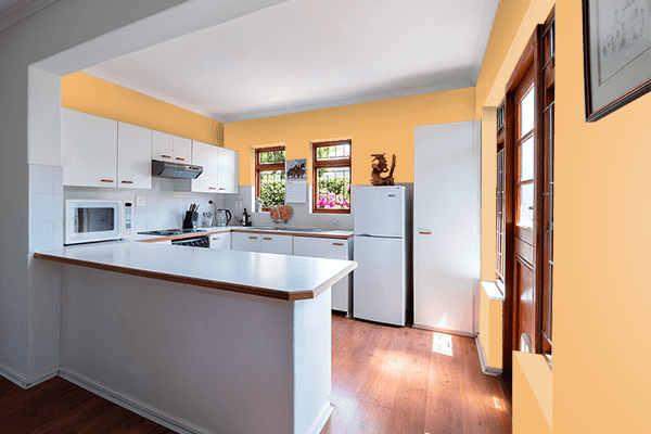 Pretty Photo frame on Refresh Orange color kitchen interior wall color