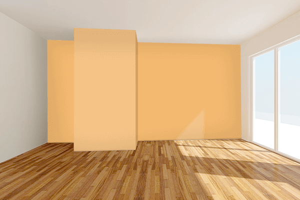 Pretty Photo frame on Refresh Orange color Living room wal color